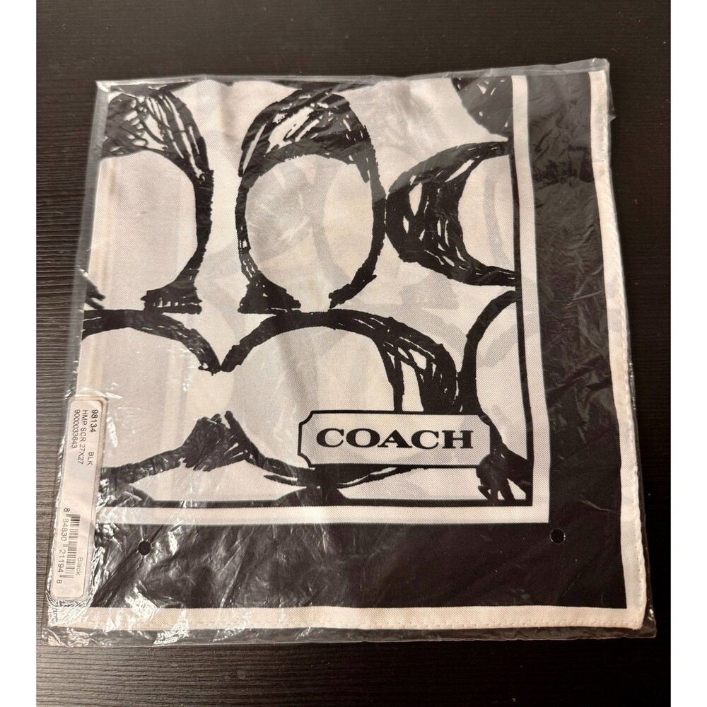 COACH 98134 BLACK HMP SCARF 27 X 27 NWT
